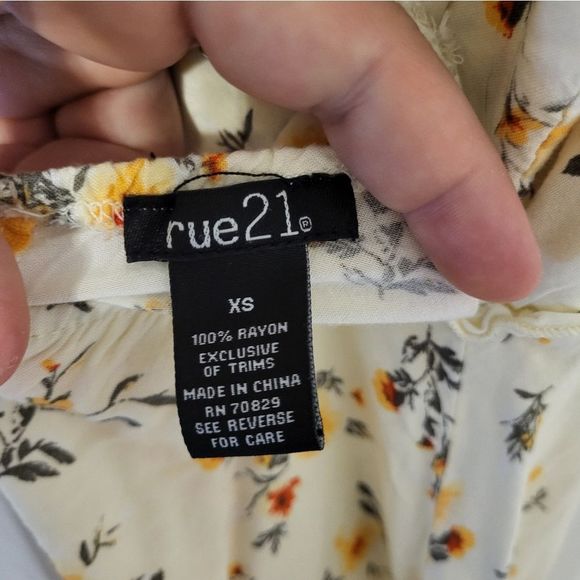 Floral Cream and Orange Summer Dress - Picture 8 of 10